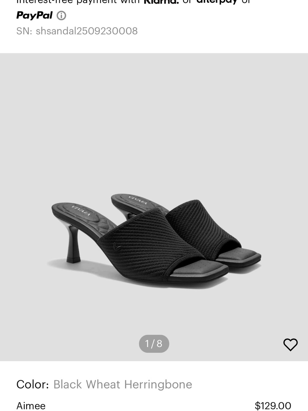 BRAND NEW WITH BOX VIVAIA AIMEE SQUARE TOE SLIDE SANDALS HEELS US 8 & 9